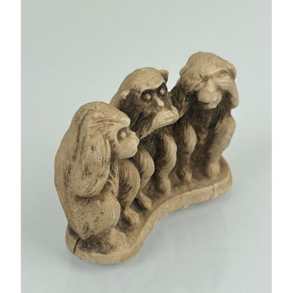 Monkey Hear No Evil Speak No Evil See No Evil Miniature Figure, Home Shelf Decor - Picture 6 of 9